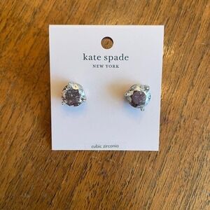 Kate Spade Rise and Shine CZ Stud Earrings Silver New! NWT